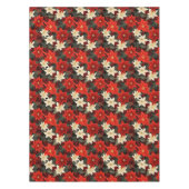 Nappe Noël classique Rouge et Blanc Poinsettia (Devant)