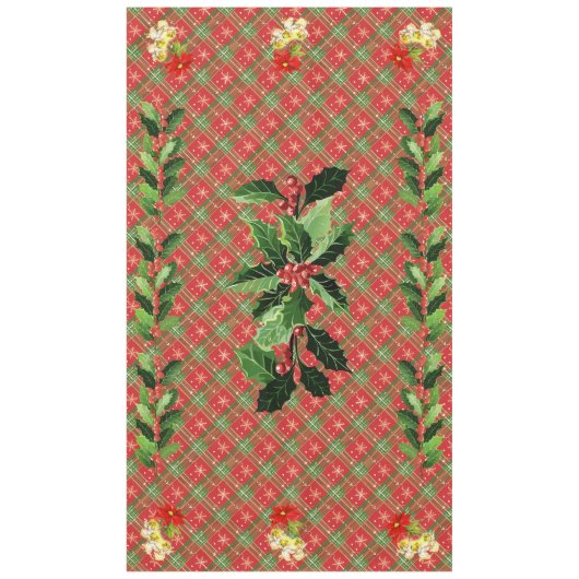 Nappe Noël Danser Bébé Anges sur Rouge Plaid (Devant)