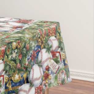 Nappe Noël de baseball thème pour le joueur