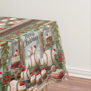 Nappe Noël de baseball thème pour le joueur