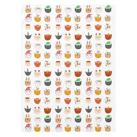 Nappe Noël drôle de chat (Devant)