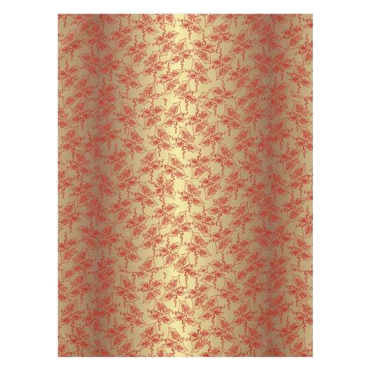 Nappe Noël en rouge et or (Devant)