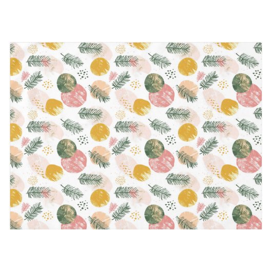 Nappe Noël festif aux accents vert, or, rose (Devant (Horizontal))