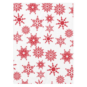 Nappe Noël Festin Rouge & Blanc Snowflakes Tab Étoiles
