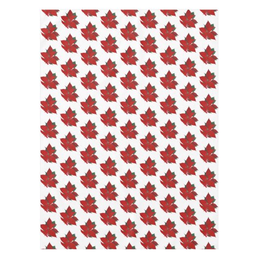Nappe Noël Floral Poinsettia Motif sur Blanc (Devant)