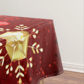 Nappe Noël Golden Snowflakes sur Arrière - plan rouge (In Situ)