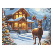 Nappe Noël/Hiver Deer Lodge (Devant (Horizontal))