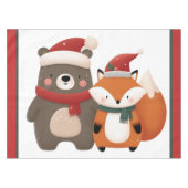 Nappe Noël/hiver Mignonne Ours et renard (Devant (Horizontal))