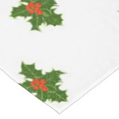 Nappe Noël Holly Motif avec baies rouges sur blanc (Angle)