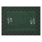 Nappe Noël Holly sur Festive Green Faux Burlap (Devant (Horizontal))