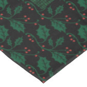 Nappe Noël Holly sur Festive Green Faux Burlap (Angle)