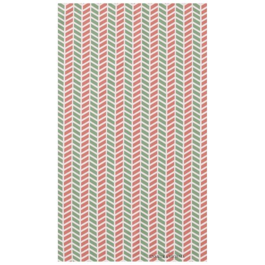 Nappe Noël moderne élégant rouge vert pastel (Devant)
