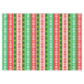 NAPPE NOËL ORNAMENTS DESIGN ROUGE BLANC VERT (Devant (Horizontal))