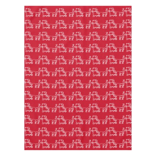 Nappe Noël Père Noël Sleigh Reindeer Festif hiver (Devant)