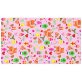 Nappe noël pizza chick oiseau avocado rose (Devant (Horizontal))