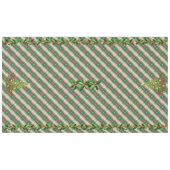 Nappe Noël Plaid blanc et vert avec rouge (Devant (Horizontal))