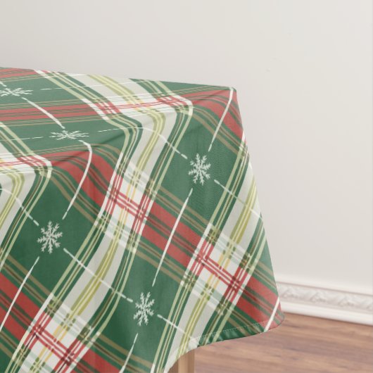 Nappe Noël Plaid blanc et vert avec rouge (In Situ)