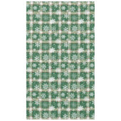 Nappe Noël Plaid blanc, vert avec des flocons blancs (Devant)