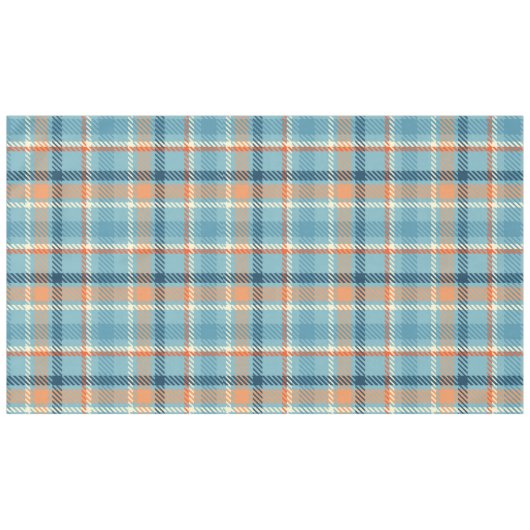 Nappe Noël Plaid Check bleu beige blanc motif (Devant (Horizontal))