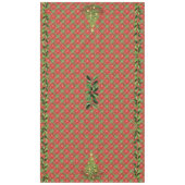 Nappe Noël Plaid Rouge, Vert, avec Gold Stars (Devant)