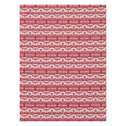 Nappe Noël Red Reindeer Forêt scandinave nordique (Devant)