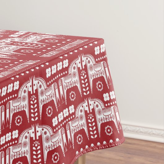 Nappe Noël Red Reindeer Forêt scandinave nordique (In Situ)