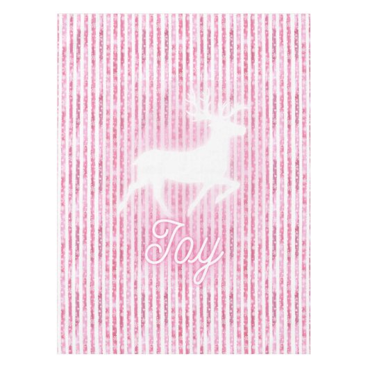 Nappe Noël rose et blanc Joie Reindeer (Devant)