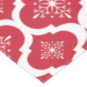 Nappe Noël Rouge Blanc Snowflakes Lattice Motif (Angle)