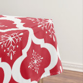 Nappe Noël Rouge Blanc Snowflakes Lattice Motif (In Situ)