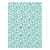 Nappe Noël rouge de baies de feuillage blanc turquoise (Devant)