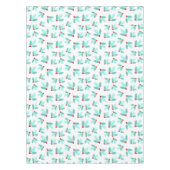 Nappe Noël rouge de baies de feuillage turquoise blanc (Devant)