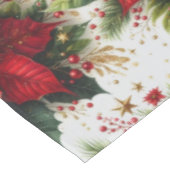 Nappe Noël Rouge Poinsettia Parties scintillant d'or Nap (Angle)
