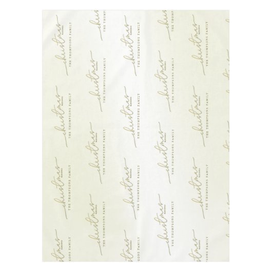 Nappe Noël Simple Gold Calligraphie Script Bénédictions (Devant)