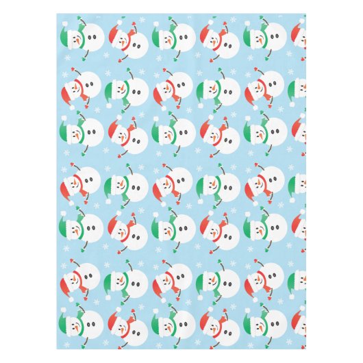 Nappe Noël Snowman Snowflake Motif (Devant)