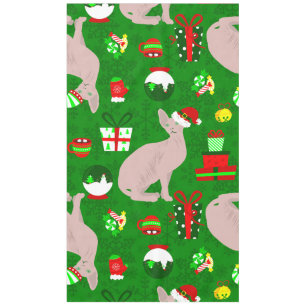 Nappe Noël sphynx chat père Noël sphinx