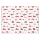 Nappe Noël Vacances Aquarelle Rose or Arbre (Devant (Horizontal))