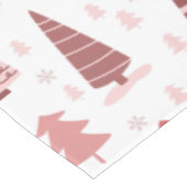 Nappe Noël Vacances Aquarelle Rose or Arbre (Angle)