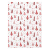 Nappe Noël Vacances Aquarelle Rose or Arbre (Devant)