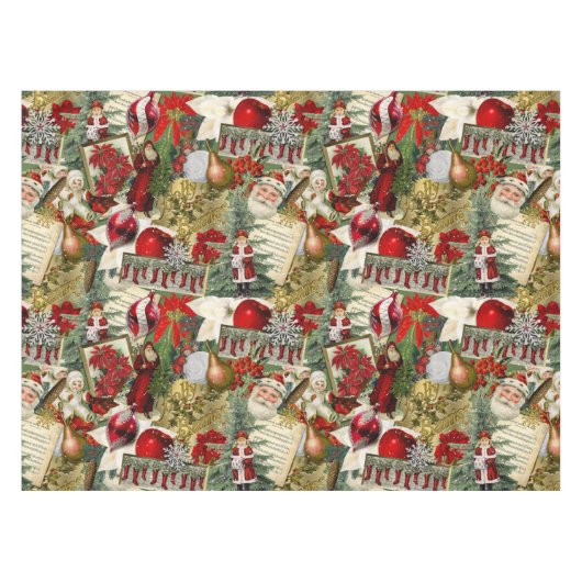 Nappe Noël victorien classique rouge et vert (Devant (Horizontal))