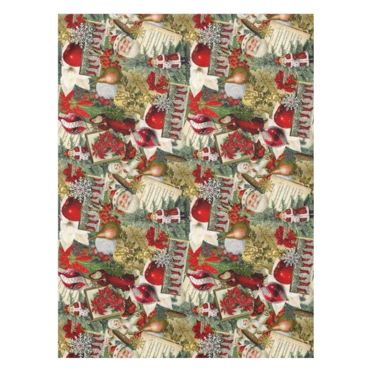 Nappe Noël victorien classique rouge et vert (Devant)