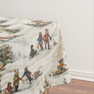 Nappe Noël Vintage au Pays des Merveilles Hivernal