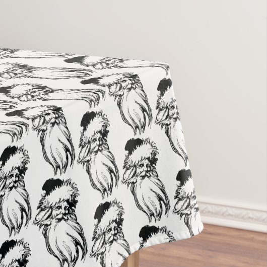 Nappe Noël Vintage noir blanc Père Noël (In Situ)