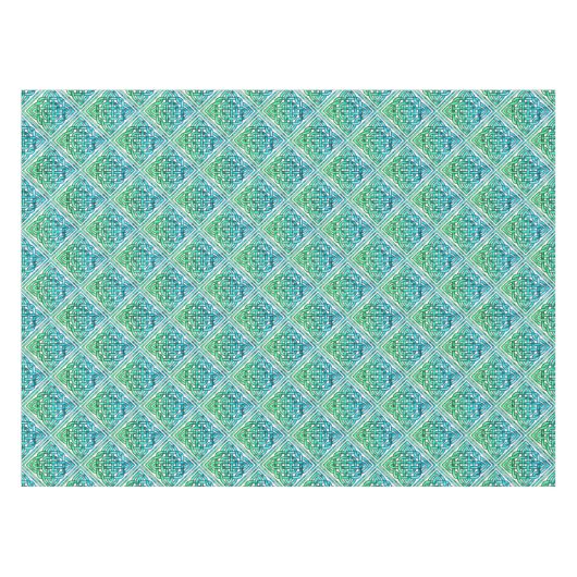 Nappe Noeud celtique - Bleu Diamant Blanc Vert (Devant (Horizontal))