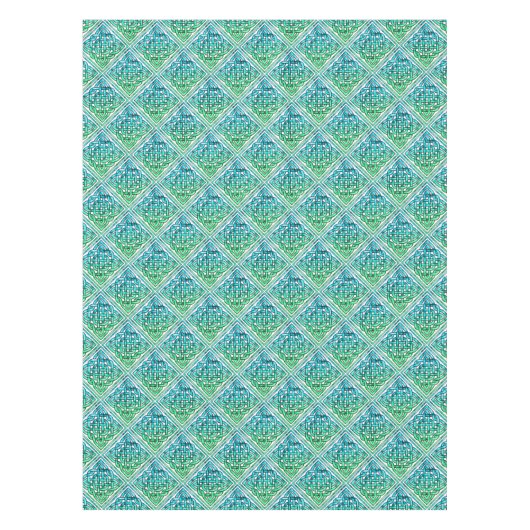 Nappe Noeud celtique - Bleu Diamant Blanc Vert (Devant)