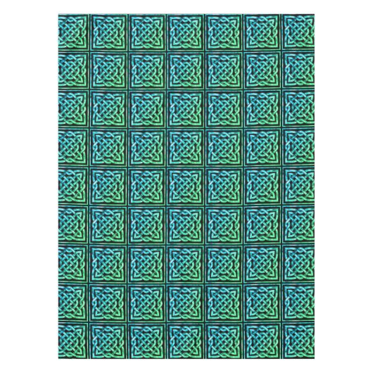 Nappe Noeud celtique - Carré bleu vert noir (Devant)