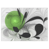 Nappe Noir Abstrait et blanc avec art fractal vert (Devant (Horizontal))