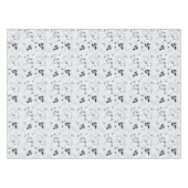 Nappe Noir Blanc Argent Gris Feuilles Florales (Devant (Horizontal))
