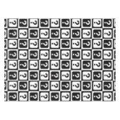 Nappe Noir blanc Question Mark Riddle Block Monogramme (Devant (Horizontal))