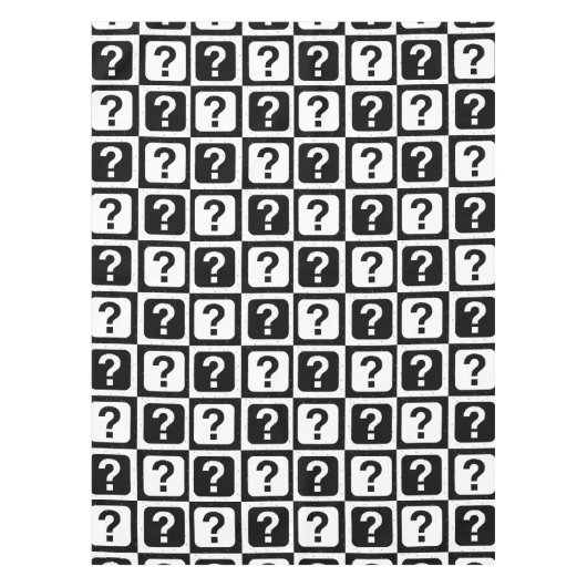 Nappe Noir blanc Question Mark Riddle Block Monogramme (Devant)