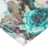 Nappe Noir blanc turquoise de turquoise florale (Angle)